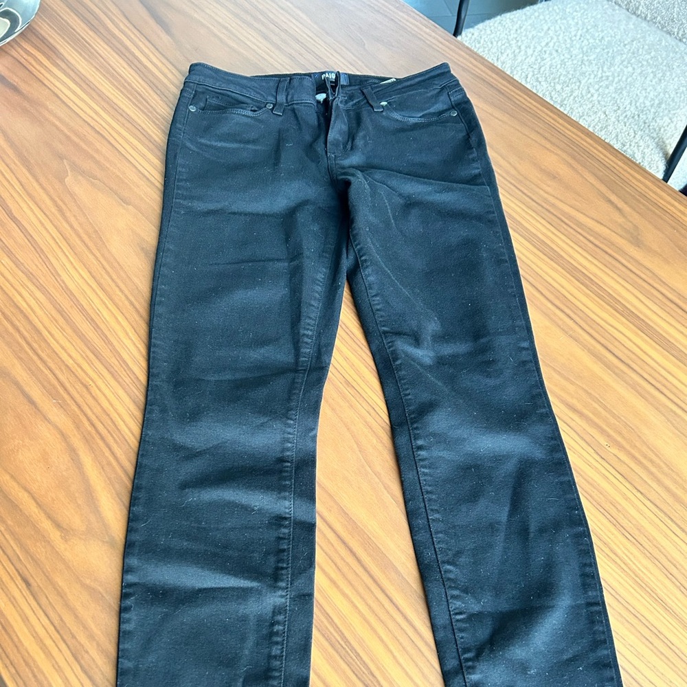 Black Paige denim straight leg